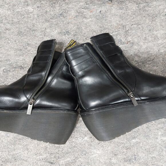 Dr. Martens Caitlin Boots Women's Size 10 Black Platform Wedge Leather Grunge - Picture 6 of 9
